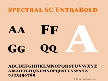 SpectralSC-ExtraBold Version 2.002 Font Sample