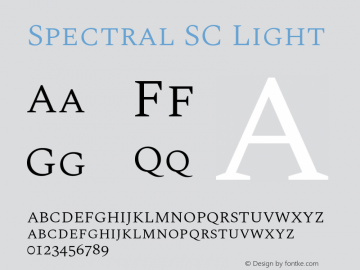 SpectralSC-Light Version 2.002 Font Sample