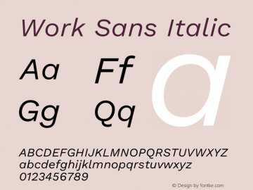 Work Sans Italic Version 2.001图片样张