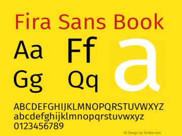 Fira Sans Book Version 4.301 Font Sample