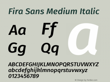 Fira Sans Medium Italic Version 4.301图片样张
