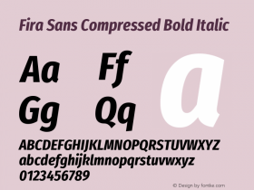 Fira Sans Compressed Bold Italic Version 4.301图片样张