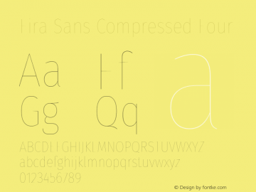 Fira Sans Compressed Four Version 4.301 Font Sample
