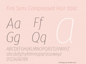 Fira Sans Compressed Hair Italic Version 4.301图片样张