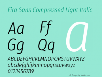 Fira Sans Compressed Light Italic Version 4.301图片样张