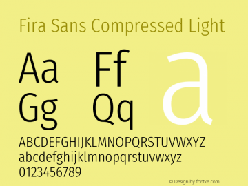 Fira Sans Compressed Light Version 4.301图片样张