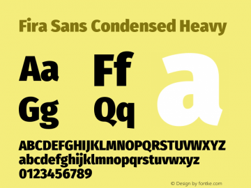 Fira Sans Condensed Heavy Version 4.301图片样张