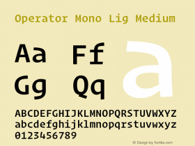 Operator Mono Lig Medium Version 1.200 Font Sample
