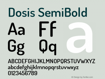 Dosis SemiBold Version 3.000图片样张