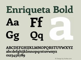 Enriqueta Bold Version 2.000 Font Sample