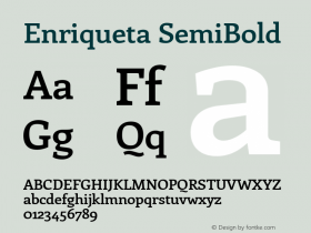 Enriqueta SemiBold Version 2.000 Font Sample