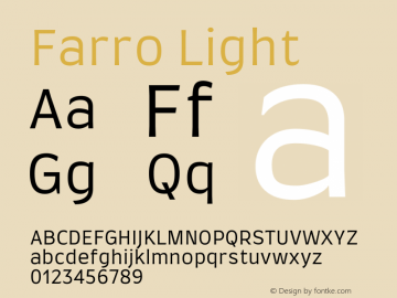 Farro Light Version 1.101 Font Sample