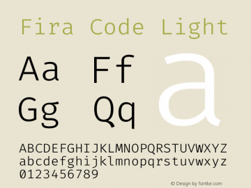 Fira Code Light Version 1.208图片样张