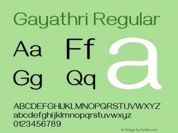 Gayathri Regular Version 1.000 Font Sample