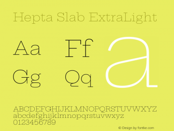 Hepta Slab ExtraLight Version 1.100图片样张