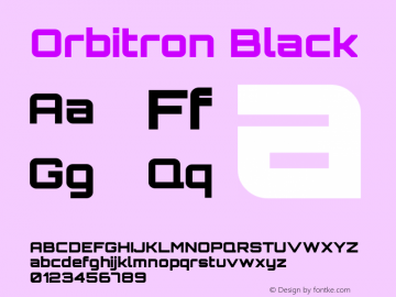 Orbitron Black Version 2.000; ttfautohint (v1.8.2)图片样张