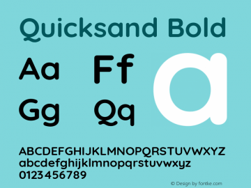 Quicksand Bold Version 3.000 Font Sample