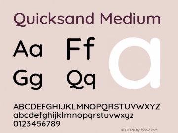 Quicksand Medium Version 3.000 Font Sample