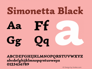 Simonetta Black Version 1.004 Font Sample