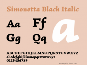 Simonetta Black Italic Version 1.004 Font Sample