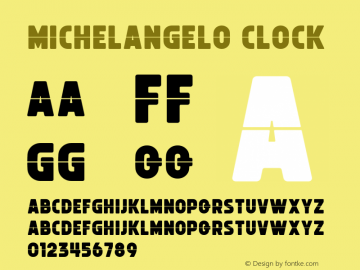 Michelangelo Clock Version 1.002;Fontself Maker 3.2.2 Font Sample