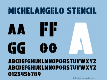 Michelangelo Stencil Version 1.002;Fontself Maker 3.2.2图片样张