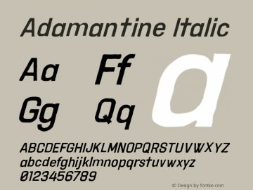 AdamantineItalic Version 2.000;YWFTv17图片样张