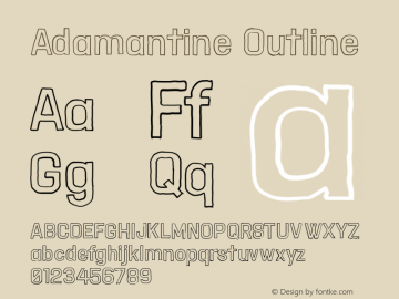 AdamantineOutline Version 1.000 Font Sample