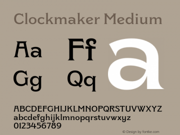 Clockmaker Medium Version 1.000 Font Sample