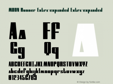 MOON Runner Extra-expanded Version 1.1; 2012 Font Sample