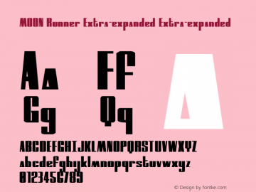 MOON Runner Extra-expanded Version 1.1; 2012 Font Sample