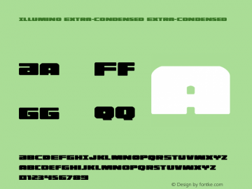 Illumino Extra-Condensed Version 1.1; 2014 Font Sample