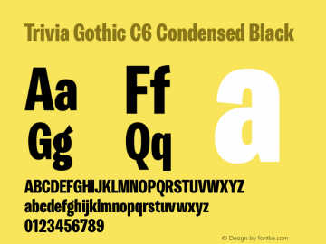 Trivia Gothic C6 Condensed Black Version 001.000 Font Sample