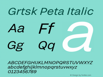 Grtsk Peta Italic Version 1.000图片样张