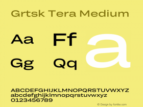 Grtsk Tera Medium Version 1.000 Font Sample