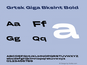 Grtsk Giga Bkslnt Bold Version 1.000图片样张