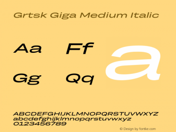 Grtsk Giga Medium Italic Version 1.000图片样张