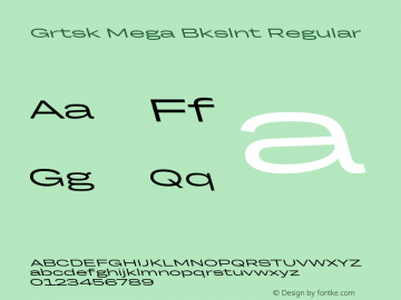 Grtsk Mega Bkslnt Regular Version 1.000图片样张