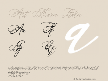 Art Maria Italic Version 1.00;August 24, 2019;FontCreator 11.5.0.2430 64-bit图片样张