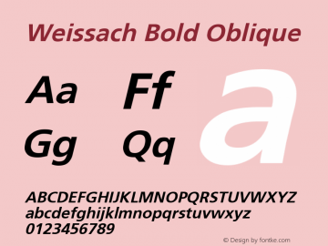 Weissach Bold Oblique Rev. 002.001 Font Sample