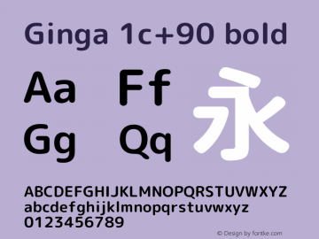 Ginga 1c+90 bold  Font Sample