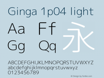 Ginga 1p04 light  Font Sample