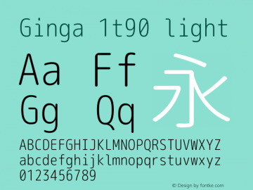 Ginga 1t90 light  Font Sample