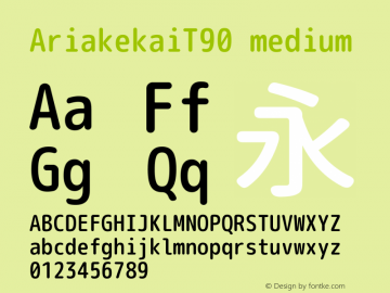 AriakekaiT90 medium  Font Sample