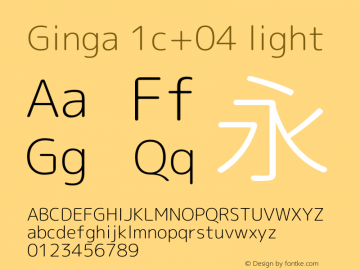 Ginga 1c+04 light  Font Sample