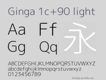 Ginga 1c+90 light  Font Sample