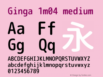 Ginga 1m04 medium  Font Sample