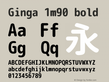 Ginga 1m90 bold  Font Sample