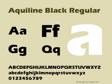 Aquiline Black Regular Rev 003.0 Font Sample