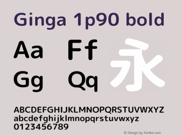 Ginga 1p90 bold  Font Sample